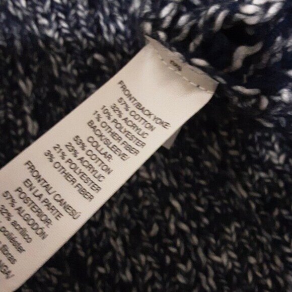 Chico's Textured Tina Cardigan Sweater women 1 Snap Front Chains Blue boho comfy - Picture 10 of 11